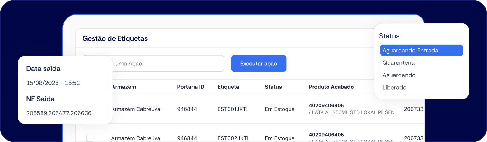 Gestão de etiquetas e rastreabilidade de produtos no MovArm